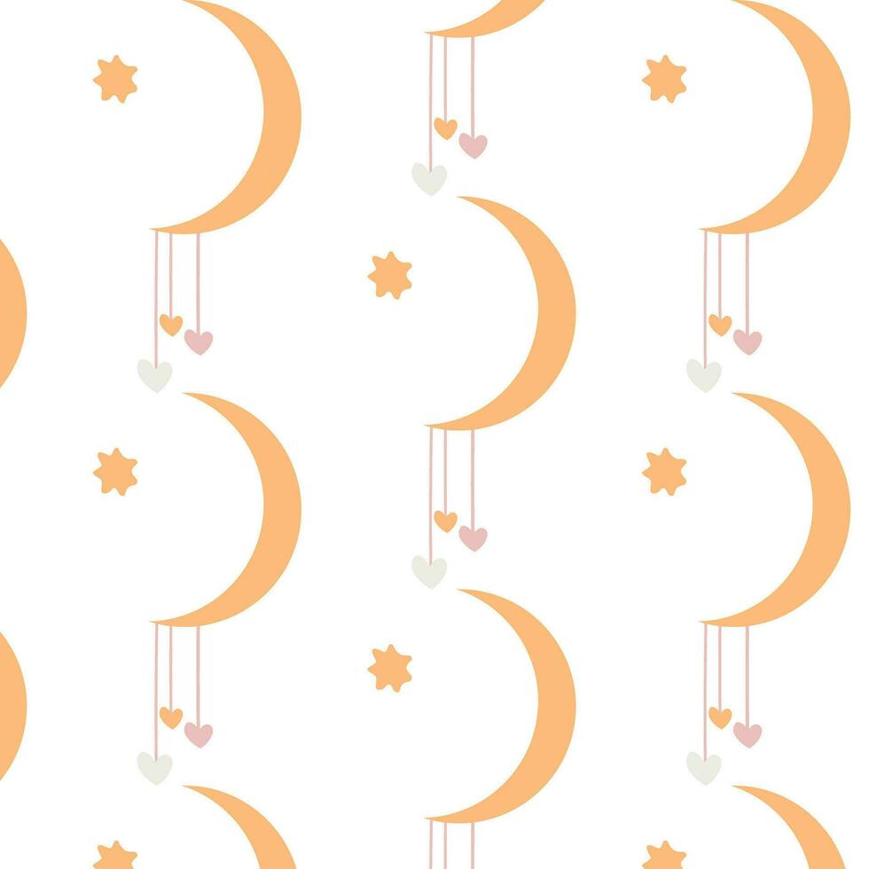 naadloos patroon van schattig baby items in een Scandinavisch geïnspireerd boho stijl.doodle stijl tekenfilm kinderen clip art voor gebruik in kind douche uitnodigingen, kinderkamer kamer decoraties, en affiches. vector