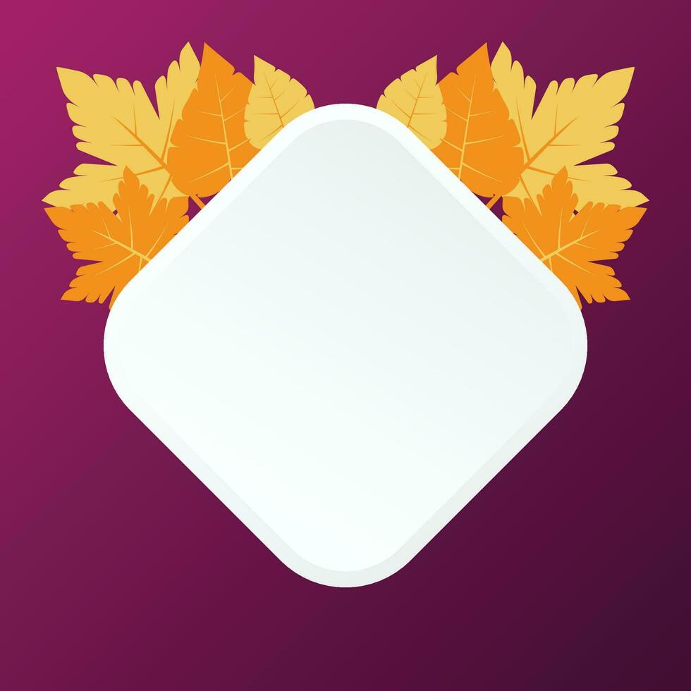 herfst achtergrond met meetkundig blanco gebieden, blad ornament vector. ontwerp voor banier, groet kaart, folder, sociaal media, presentatie, web. vector