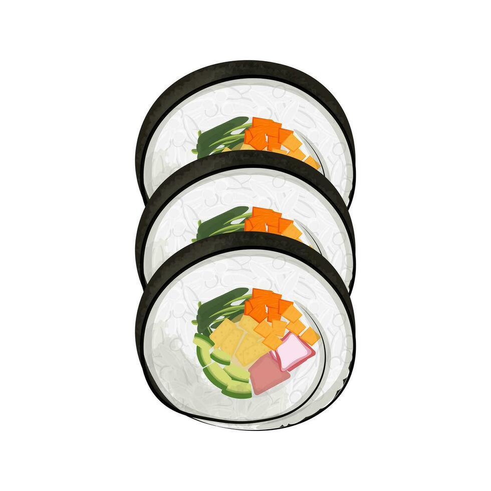 heerlijk Koreaans gimbap of kimbap illustratie logo vector