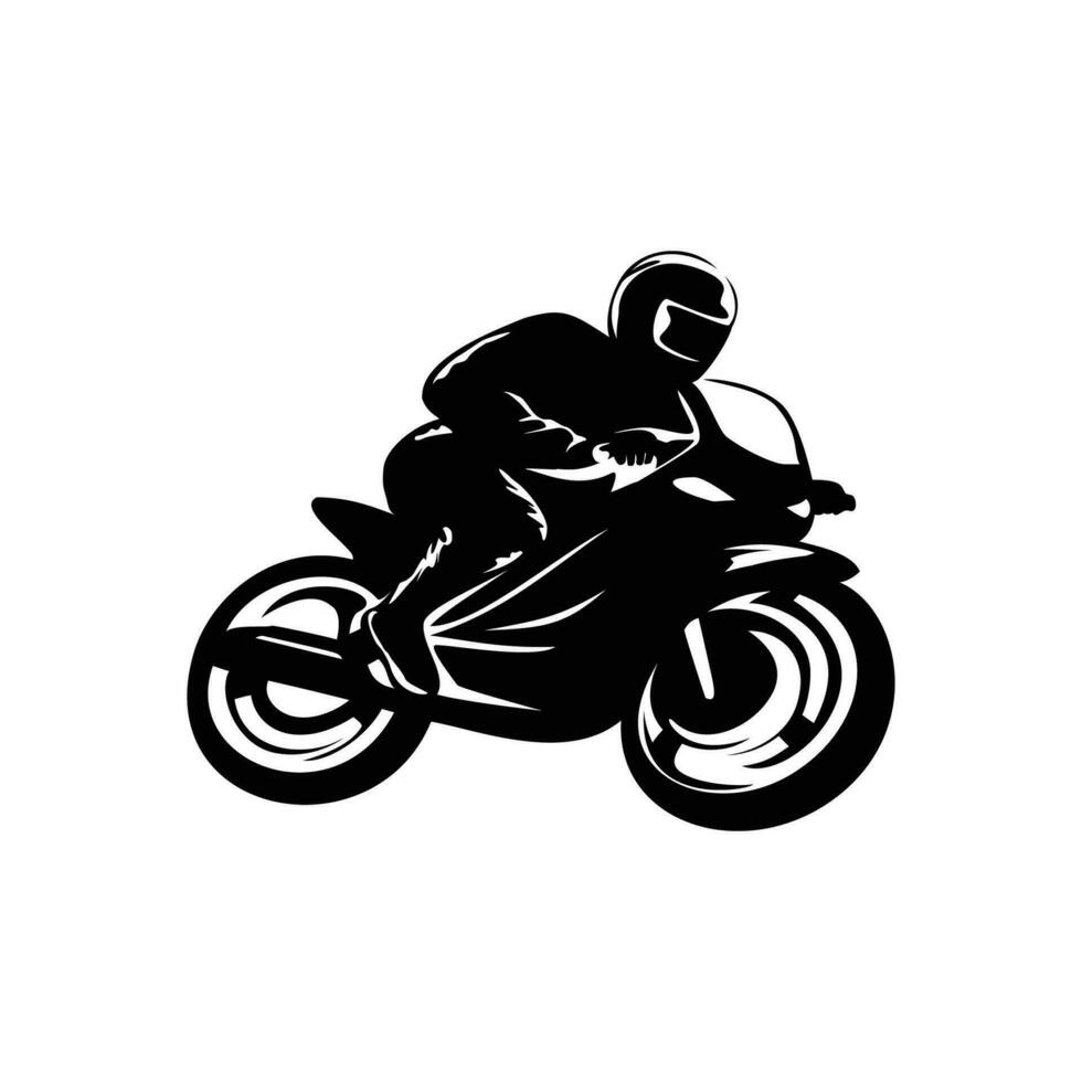 motorfiets silhouet ontwerp. snel fietser teken en symbool. sport motor illustratie. vector