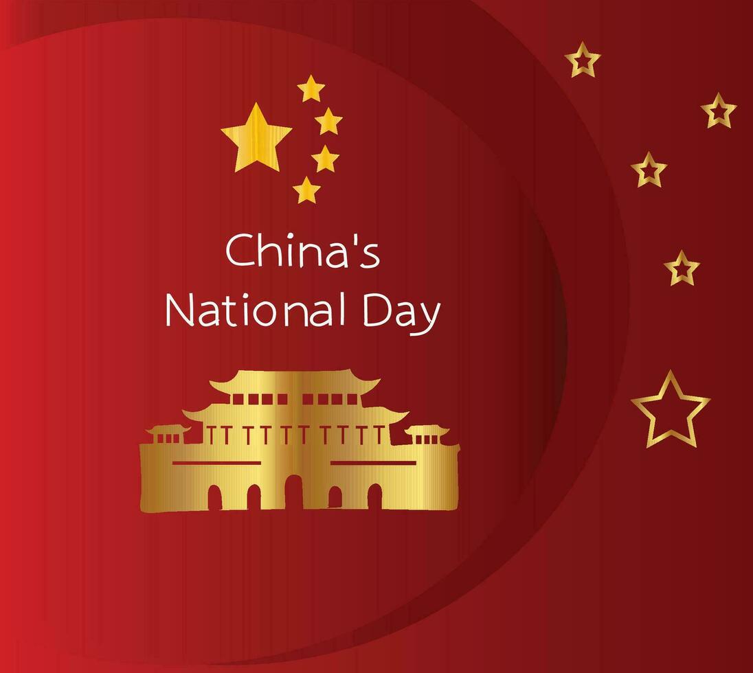 nationaal dag van de volkeren republiek van China is gevierd elke jaar Aan 1 oktober vector