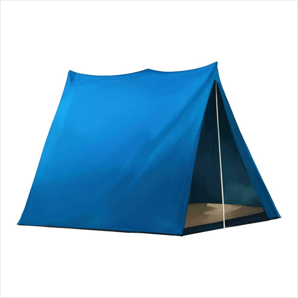 camping tent geïsoleerd gedetailleerd hand- getrokken schilderij illustratie vector