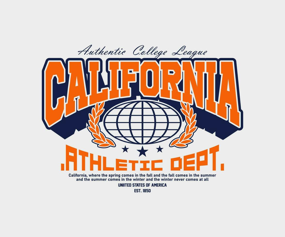 wijnoogst typografie middelbare school, varsity Californië staat leuze afdrukken voor streetwear en stedelijk stijl t-shirts ontwerp, hoodies, enz vector