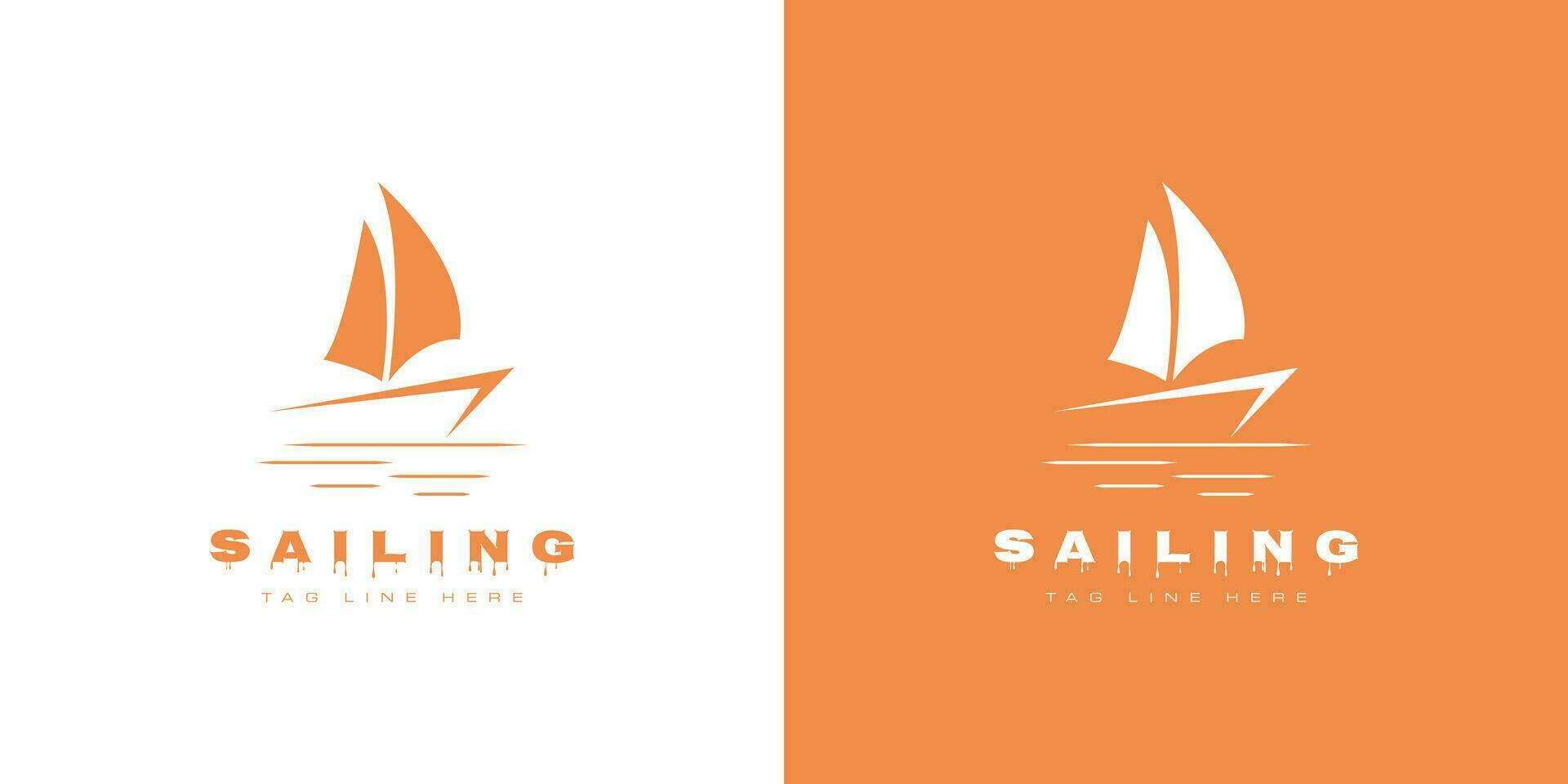 zeilboot logo ontwerp vector met gemakkelijk concept