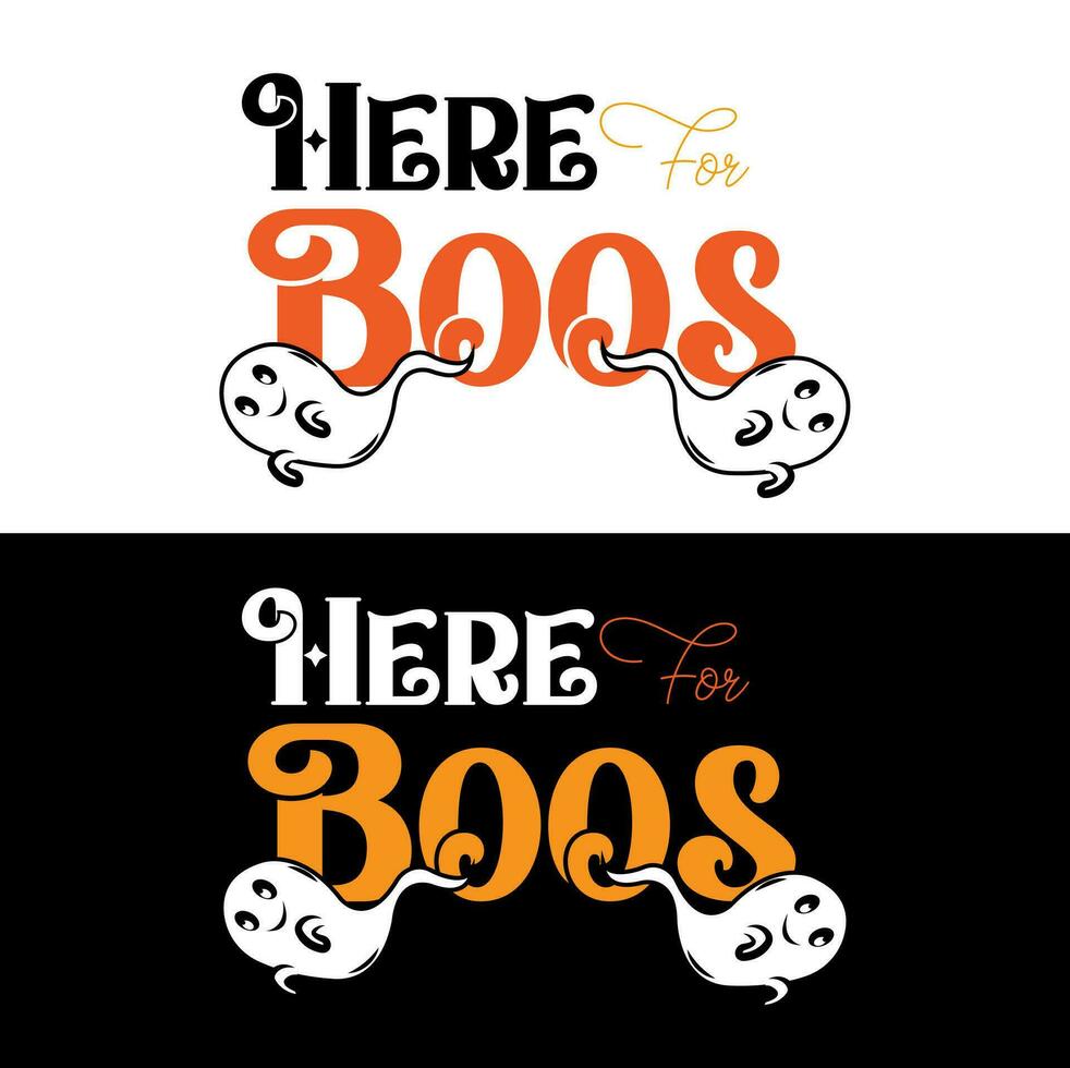 hier de boos. halloween t-shirt ontwerp. vector