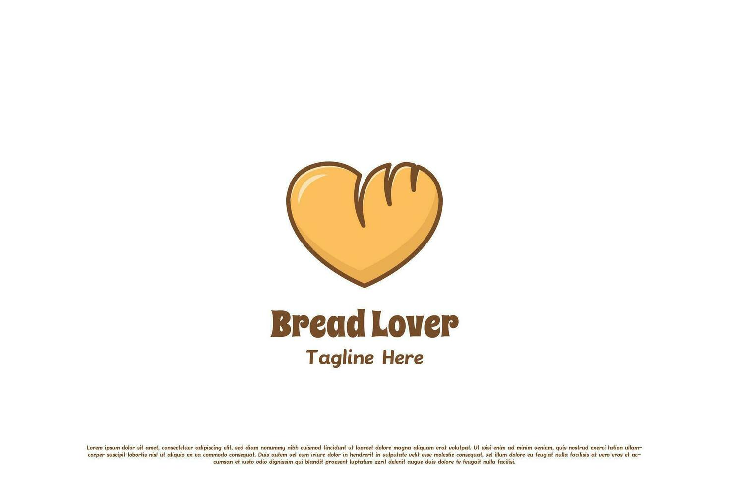 brood liefde logo sjabloon ontwerp illustratie. vlak silhouet tekenfilm schattig gemakkelijk aanbiddelijk culinaire voedsel sticker. brood deeg icoon symbool concept voeding brood bakkerij suiker deeg smakelijk menu . vector