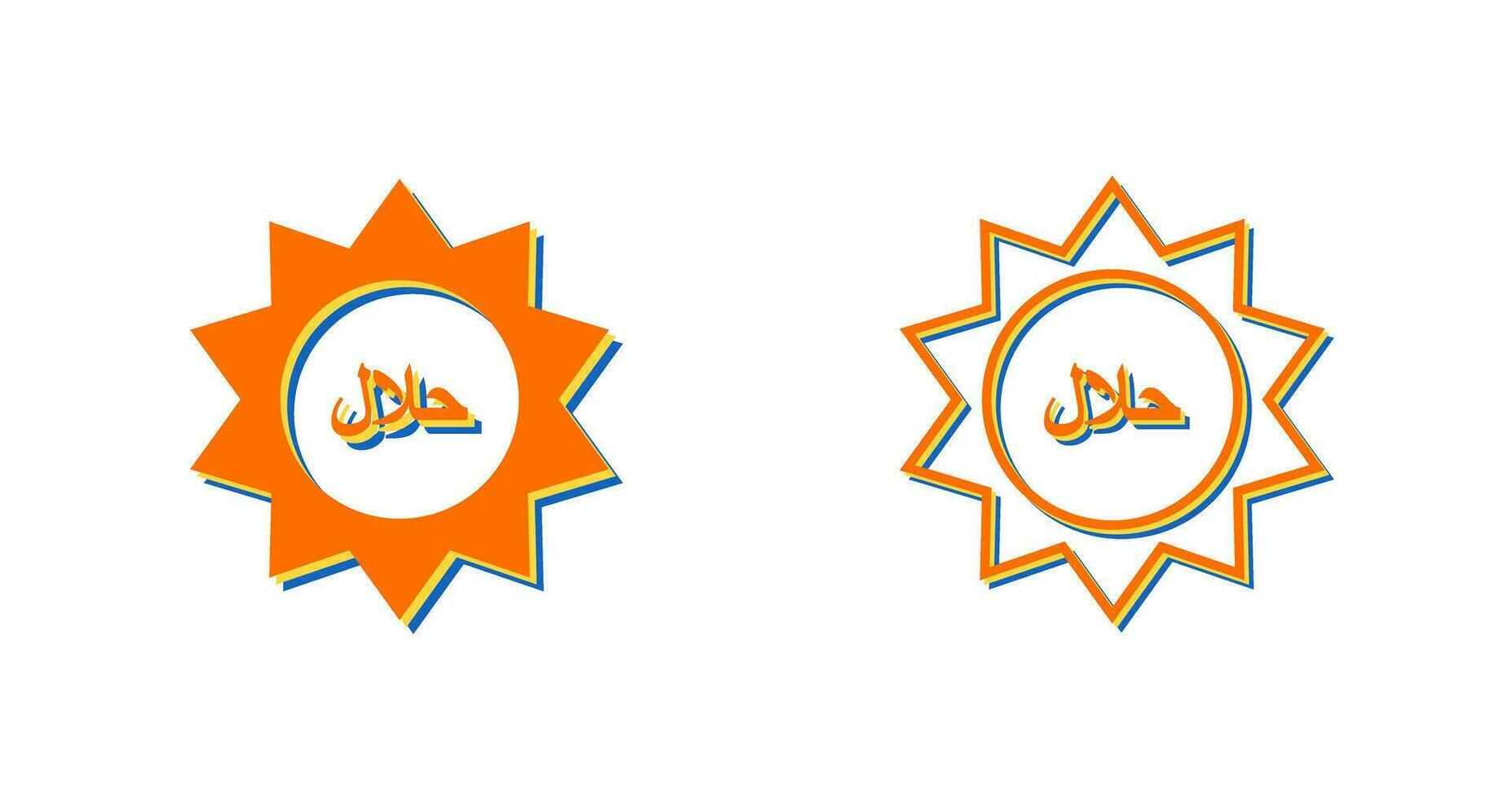 halal sticker vector icoon