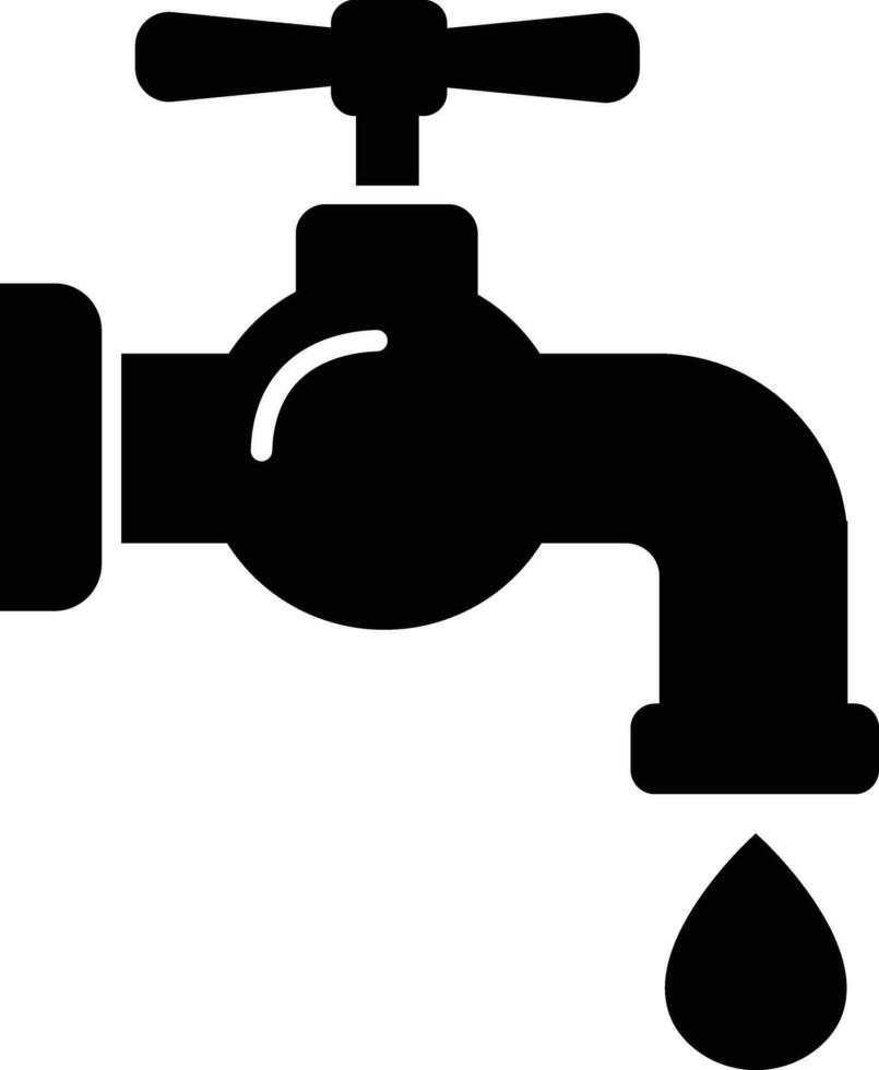 kraan icoon. water tik. badkamer kraan symbool vlak stijl voorraad vector. water nul vector