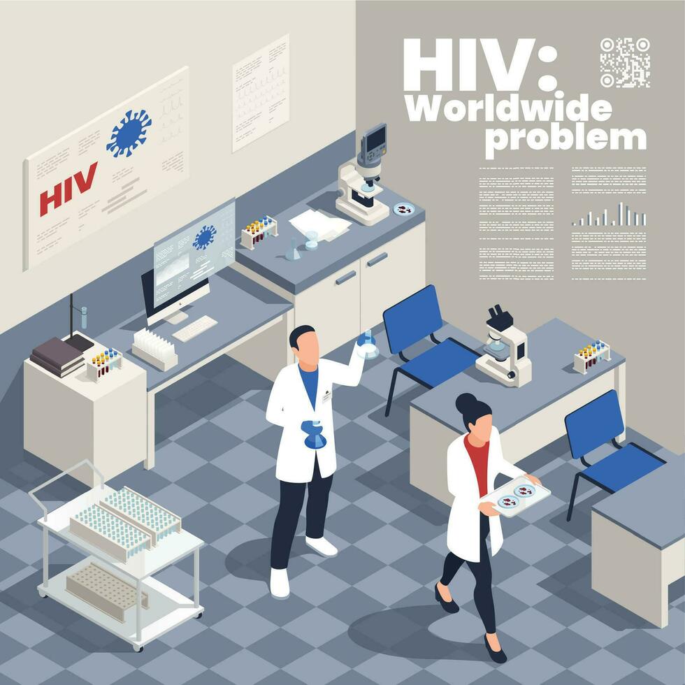 hiv bloed test illustratie vector