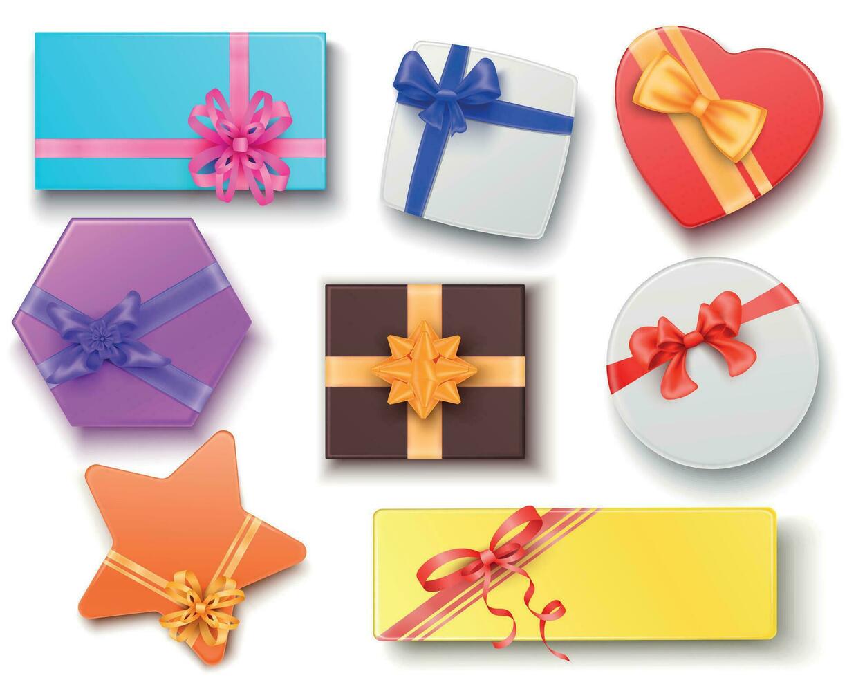 geschenk dozen realistisch reeks vector