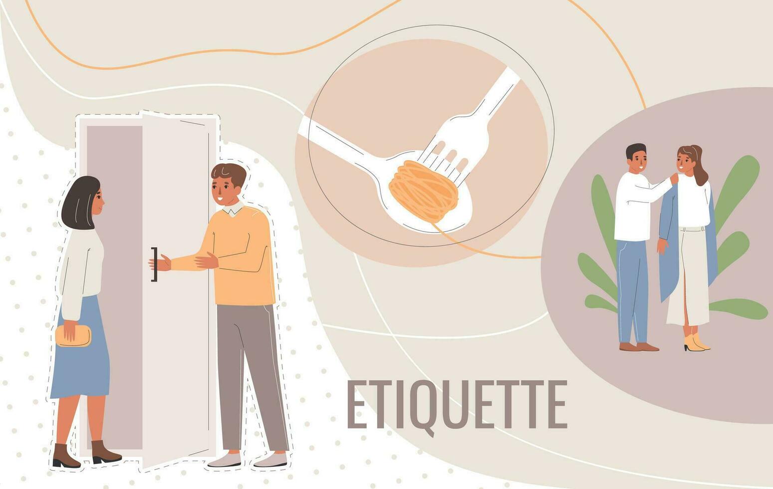 paar etiquette collage samenstelling vector