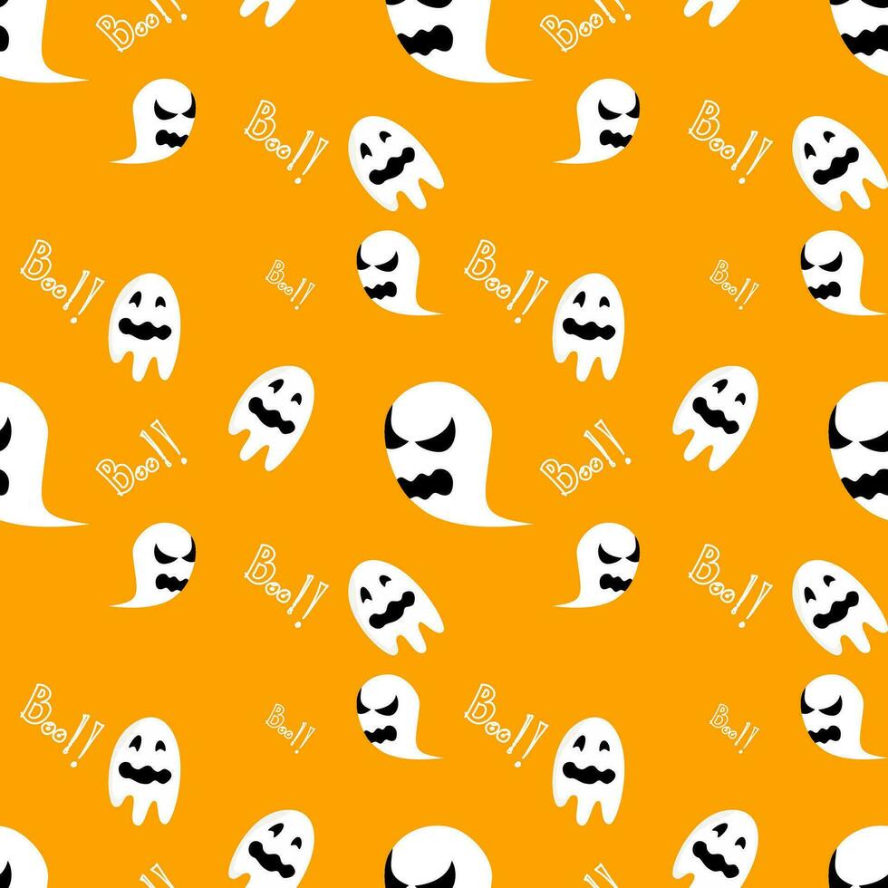 naadloos patroon halloween schattig geest achtergrond. naar worden gebruikt net zo een decoratie en geschenk omhulsel papier. vector illustratie