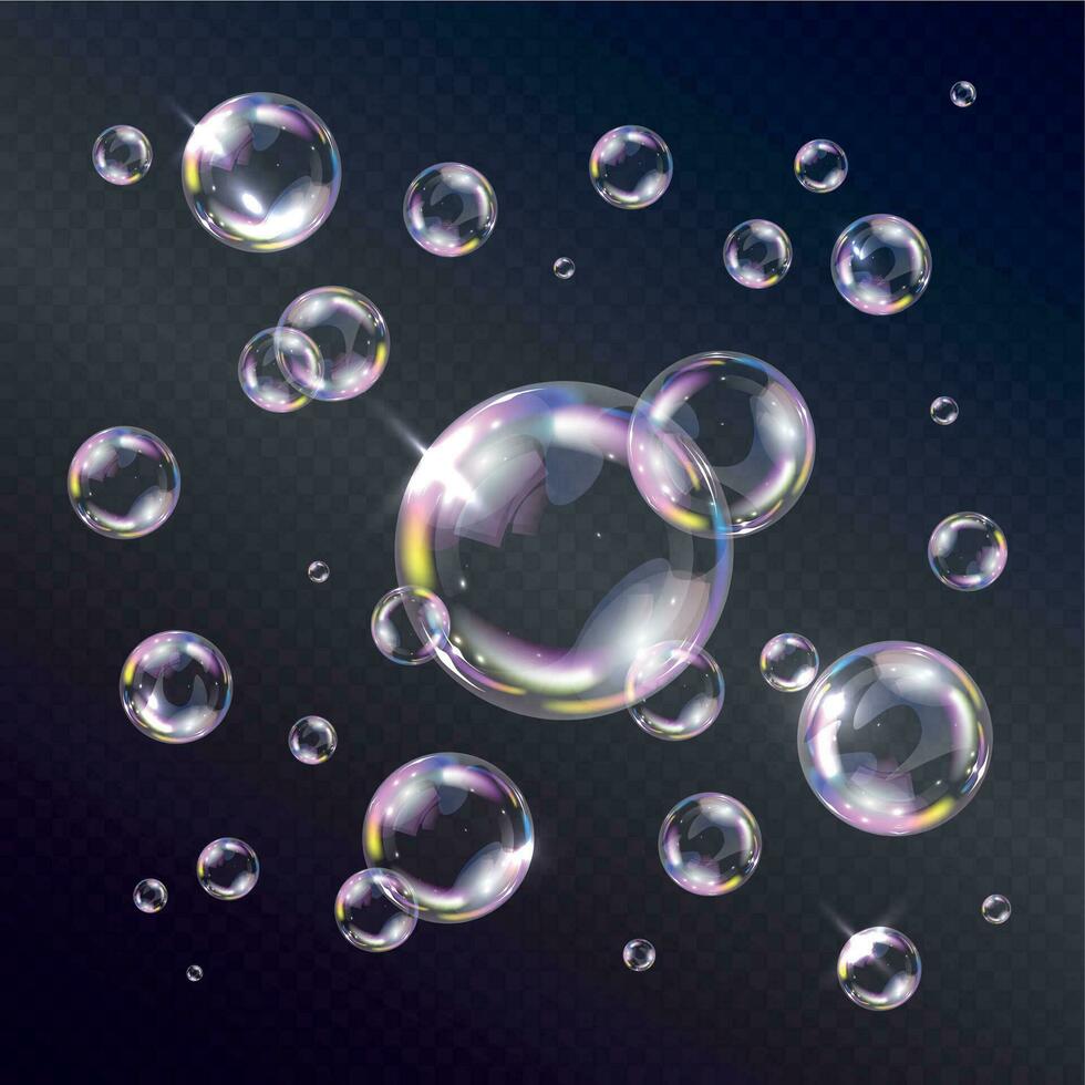 realistische zeepbellen vector