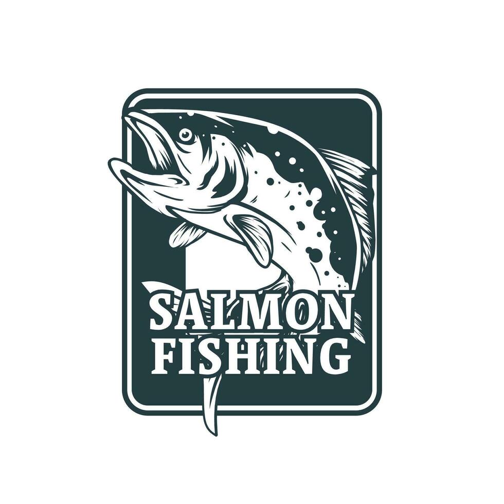 wild Zalm visvangst logo sjabloon vector