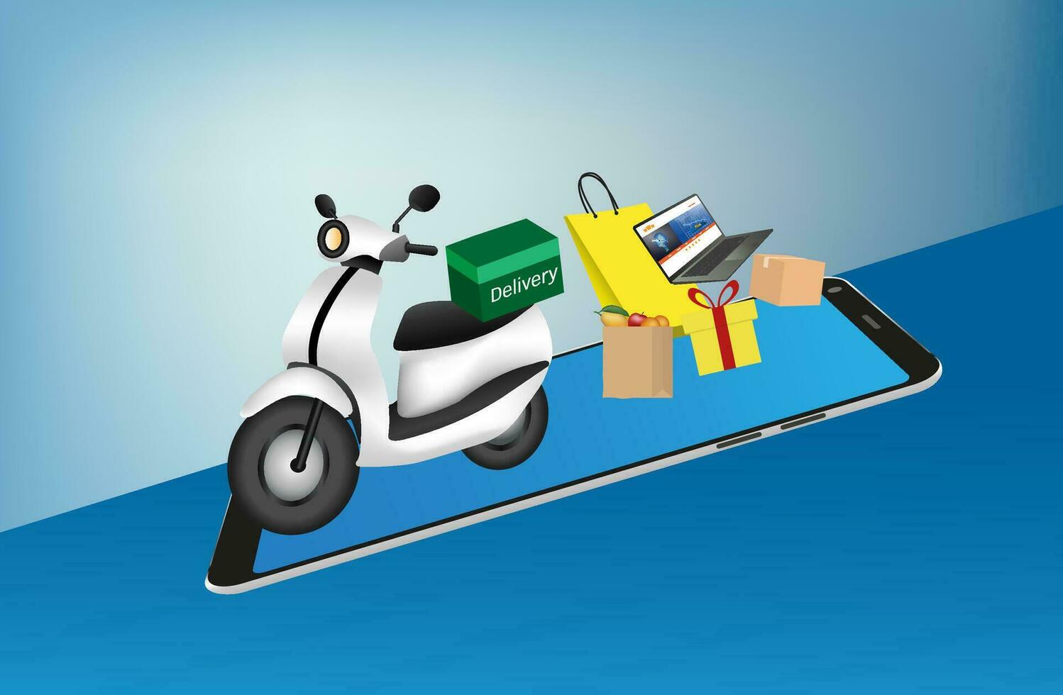 levering motorfiets illustraties zijn gebruikt voor maken reclame materialen over verkoop dingen door de internetten. vector