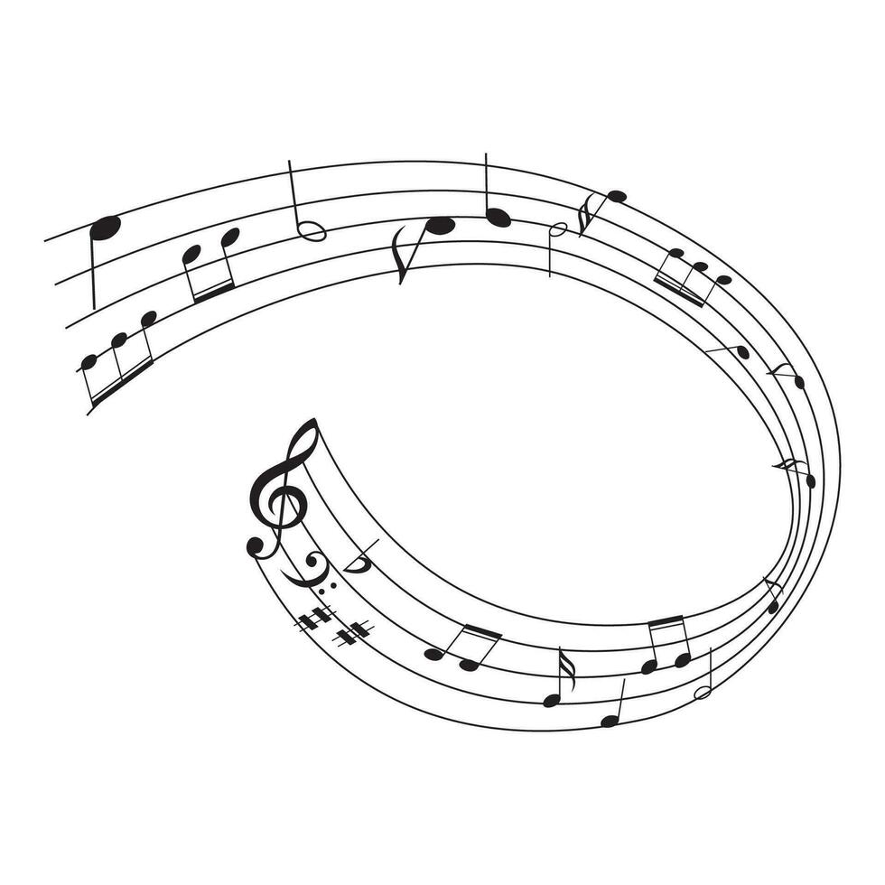 muziek- Notitie vector illustratie. muziek- teken en symbool.