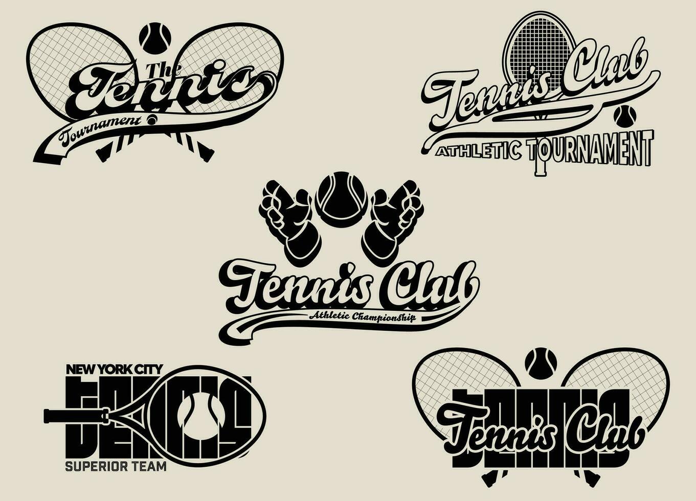 retro varsity tennis logos afdrukken. Universiteit leuze typografie ontwerp. vector illustratie voor mode tee, t-shirt en poster