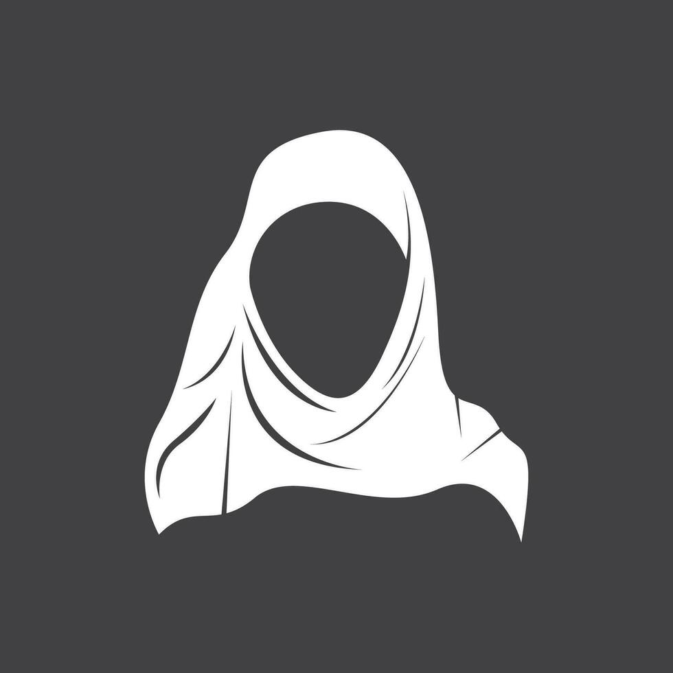 hijab vrouw silhouet icoon en symbool vector