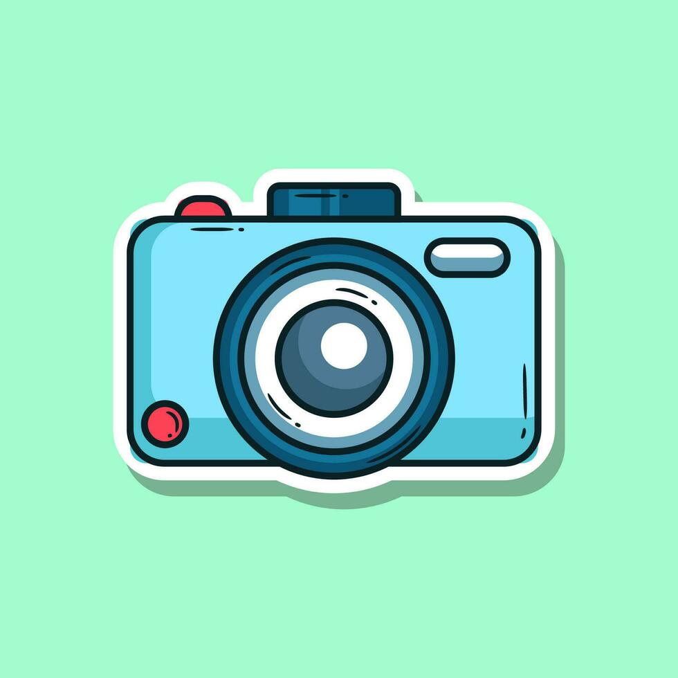 vector illustratie van camera, reizen icoon sticker. vector eps 10