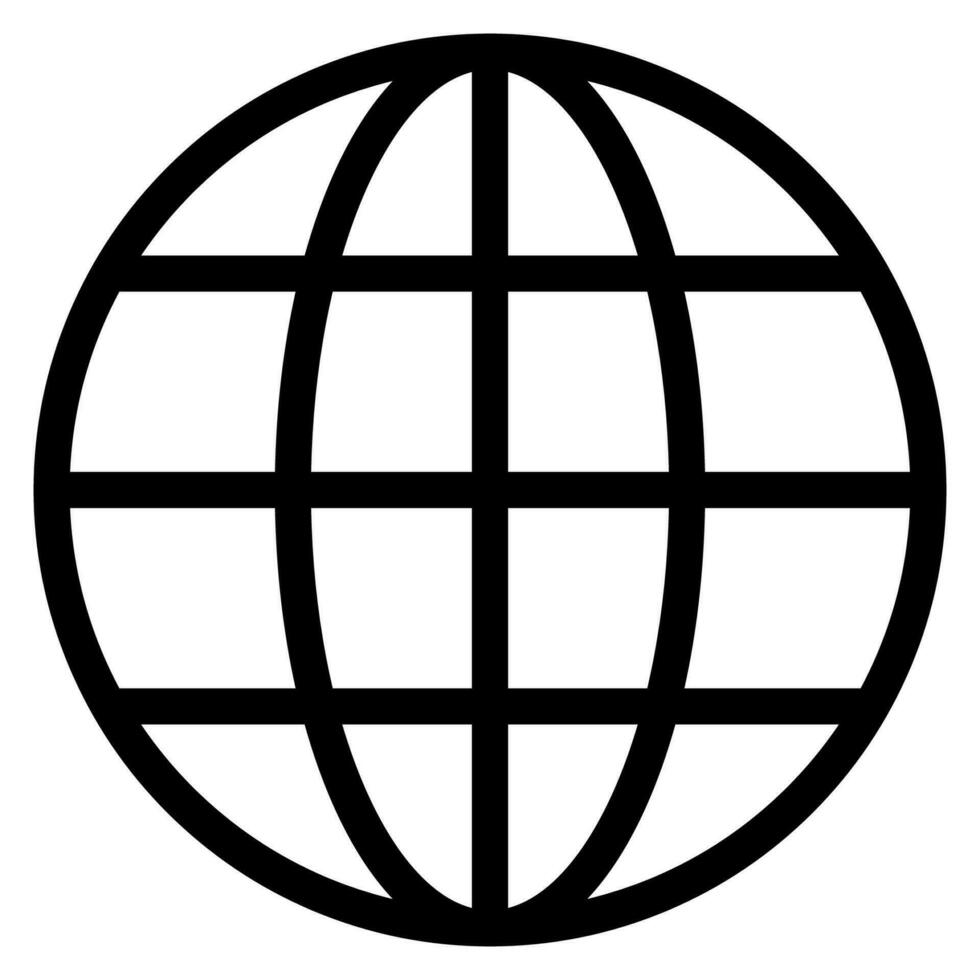wereldbol symbool. wereld teken. planeet aarde in cirkel. schets wereldbol vector