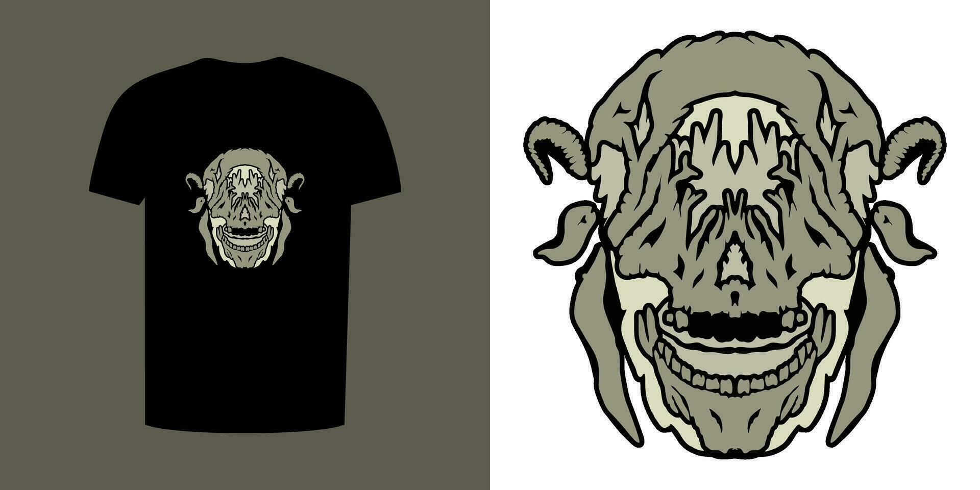 een t - overhemd met een schedel Aan het en een zwart overhemd met een schedel Aan het vector