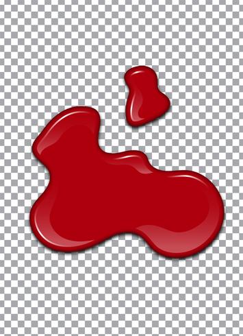 Bloed of Aardbeistroop of Ketchup op transparante achtergrond. Vector illustratie