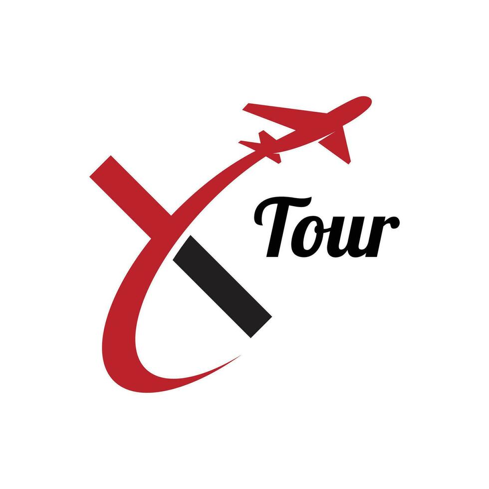 brief X tour en reizen logo vector sjabloon