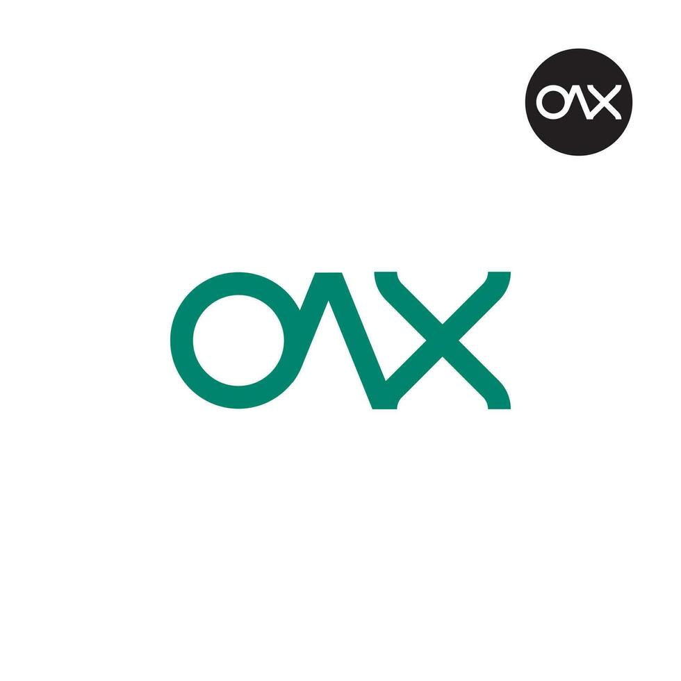 brief oax monogram logo ontwerp vector