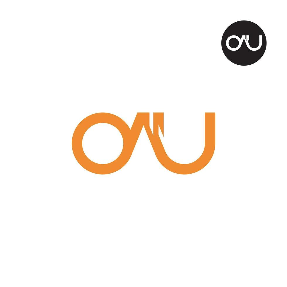 brief oau monogram logo ontwerp vector