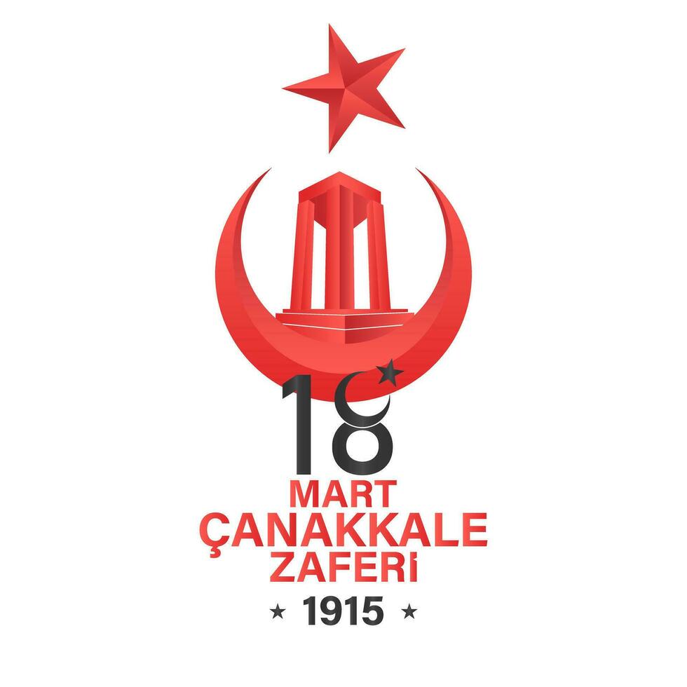 18 maart canakkale zege vector illustratie. Turks 18 mart canakkale zaferi tasarim