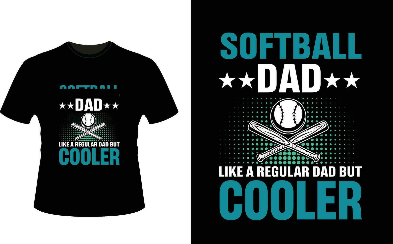 softbal vader Leuk vinden een regelmatig vader maar koeler of vader papa t-shirt ontwerp of vader dag t overhemd ontwerp vector