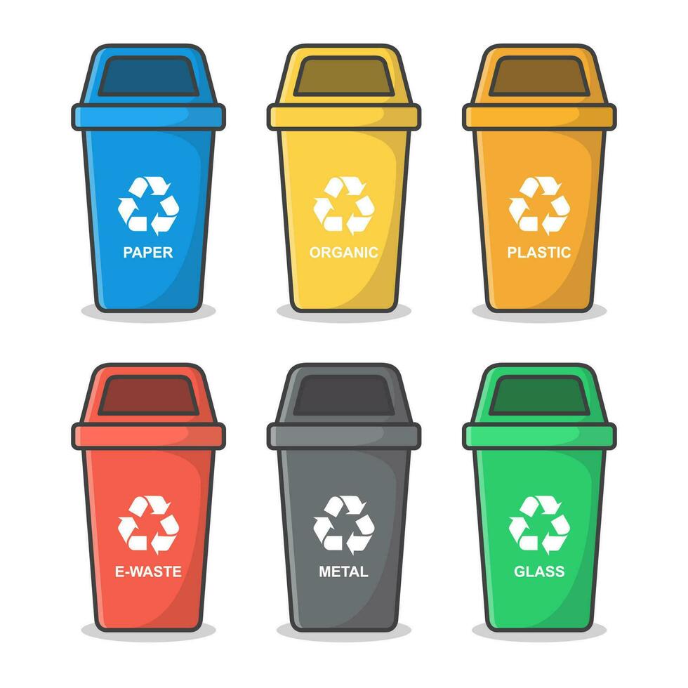 blauw recycle bak met recycle symbool vector icoon illustratie. houder voor recycling verspilling sorteren illustratie. ecologisch uitschot vlak icoon