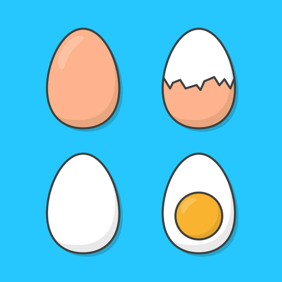 eieren vector icoon illustratie. kip gekookt eieren voedsel vlak icoon