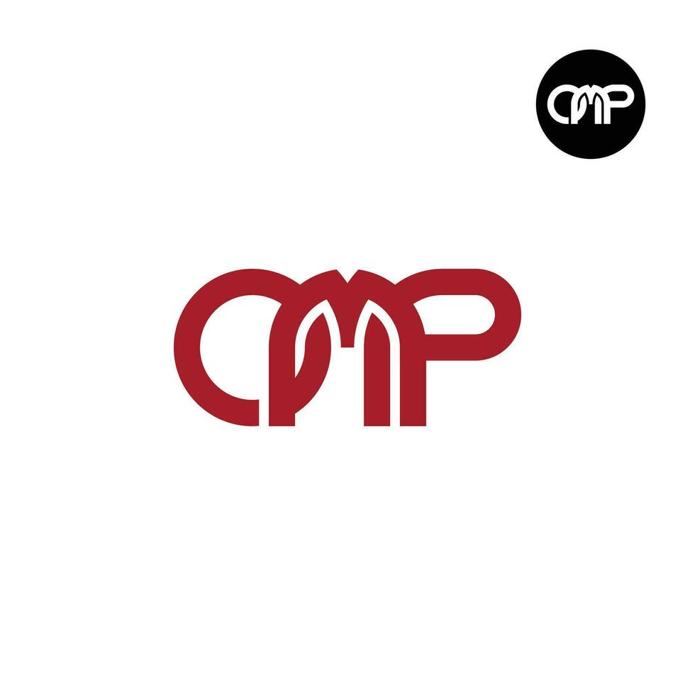 brief omp monogram logo ontwerp vector