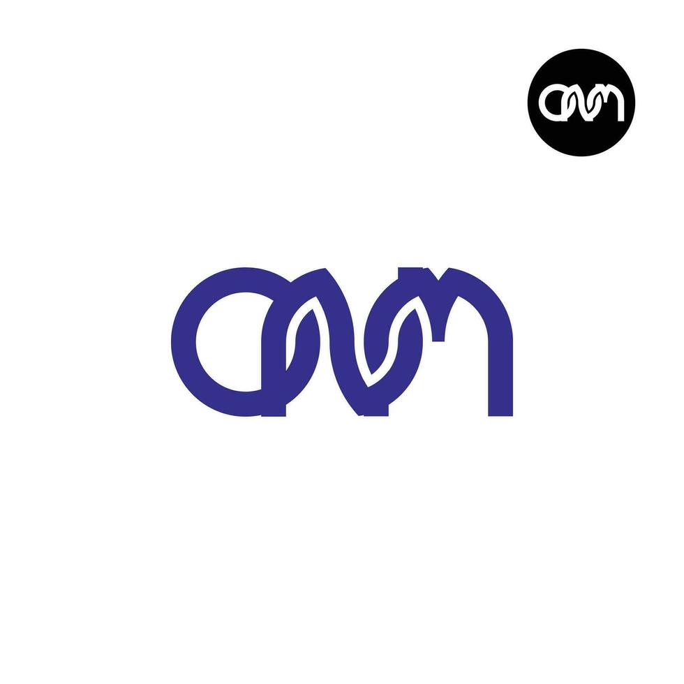 brief onm monogram logo ontwerp vector