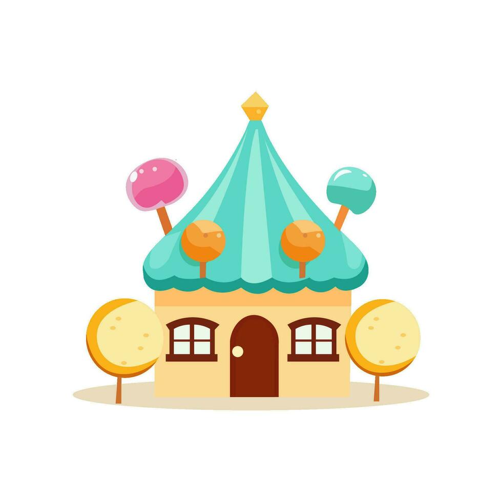 schattig snoep en taart huis illustratie vector