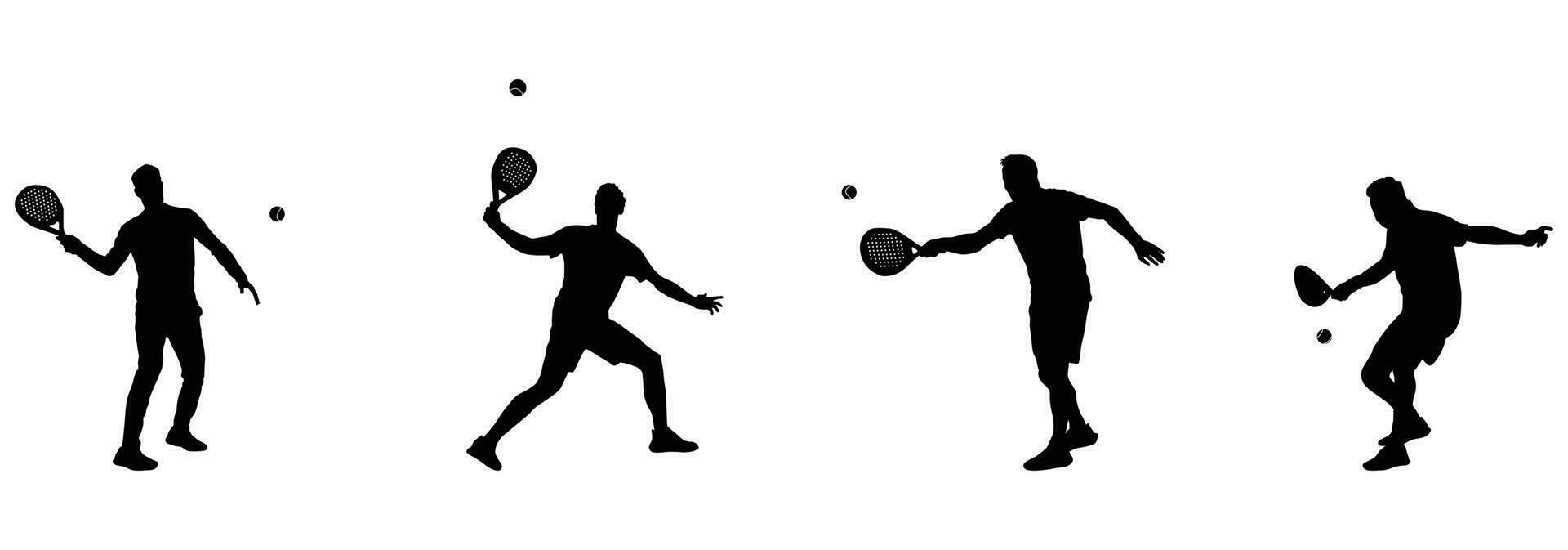 peddelen tennis speler silhouet vector