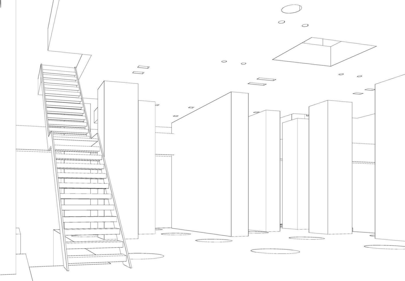 3d illustratie van industrieel gebouw vector