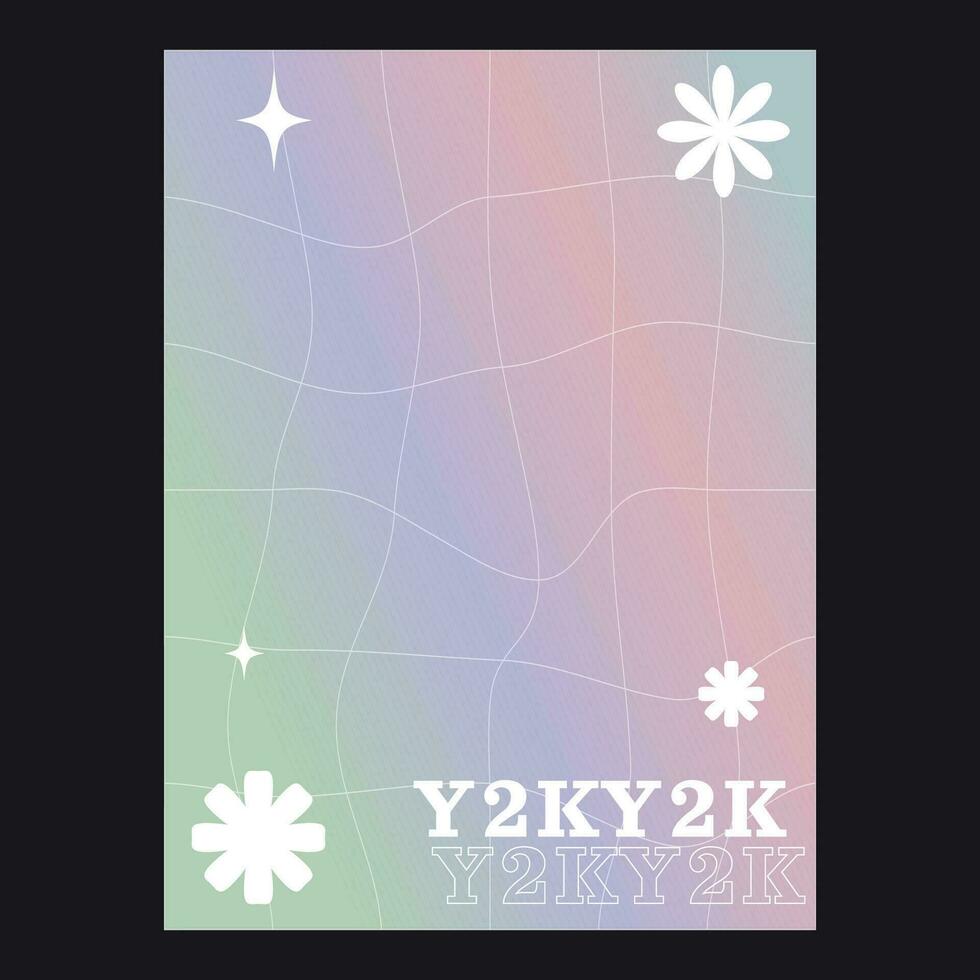 y2k sjabloon helling poster. 90's stijl vector