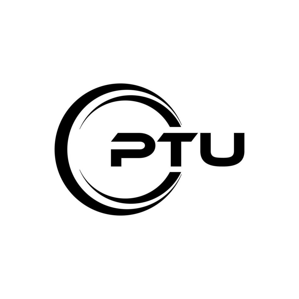 ptu brief logo ontwerp, inspiratie voor een uniek identiteit. modern elegantie en creatief ontwerp. watermerk uw succes met de opvallend deze logo. vector