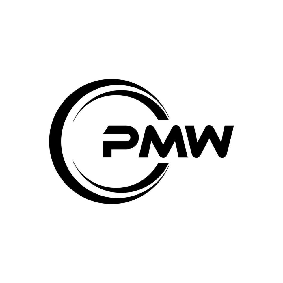 pmw brief logo ontwerp, inspiratie voor een uniek identiteit. modern elegantie en creatief ontwerp. watermerk uw succes met de opvallend deze logo. vector