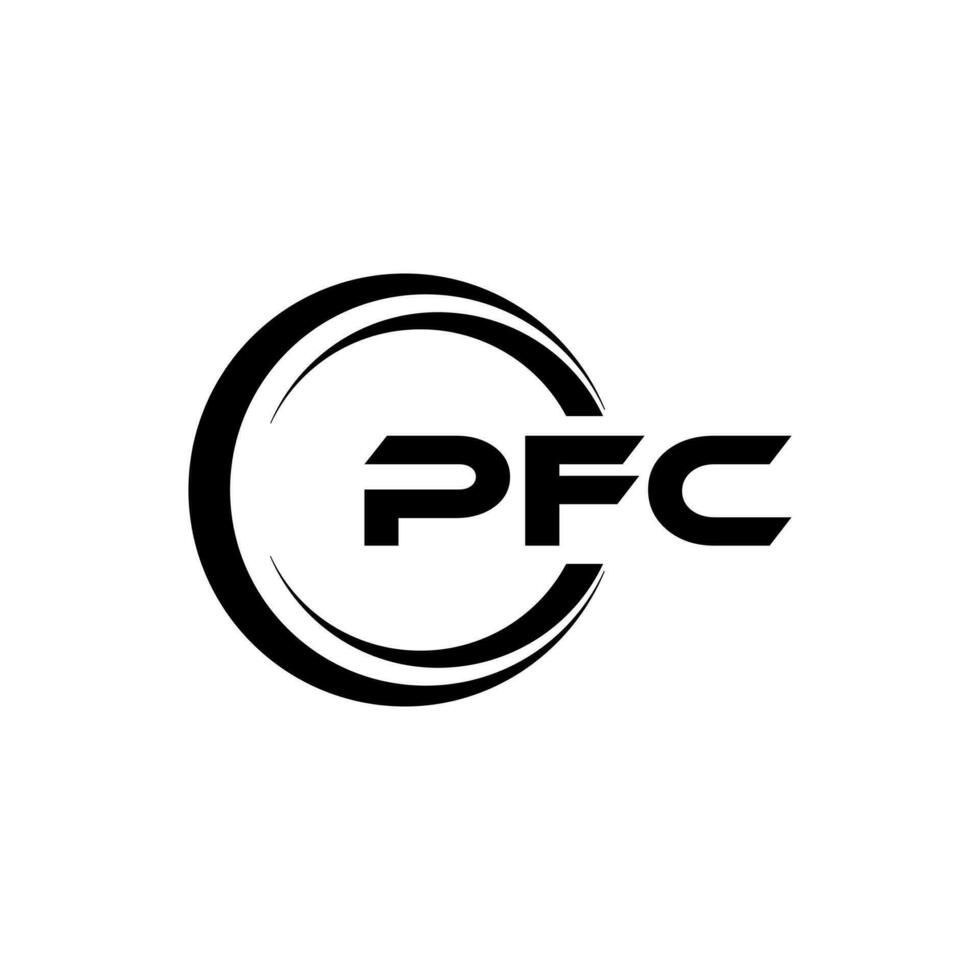 pfc brief logo ontwerp, inspiratie voor een uniek identiteit. modern elegantie en creatief ontwerp. watermerk uw succes met de opvallend deze logo. vector