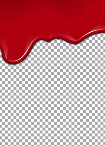 Bloed of Aardbeistroop of Ketchup op transparante achtergrond. Vector illustratie