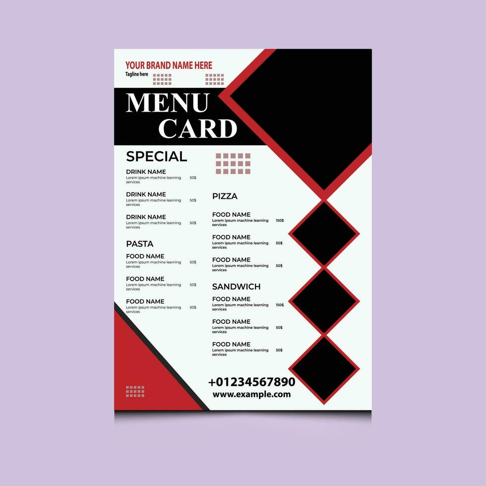 restaurant voedsel menu kaart vector