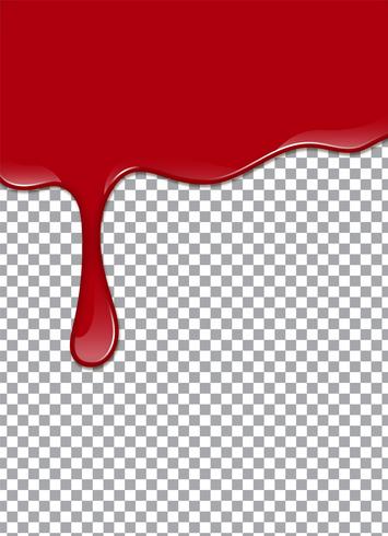 Bloed of Aardbeistroop of Ketchup op transparante achtergrond. Vector illustratie