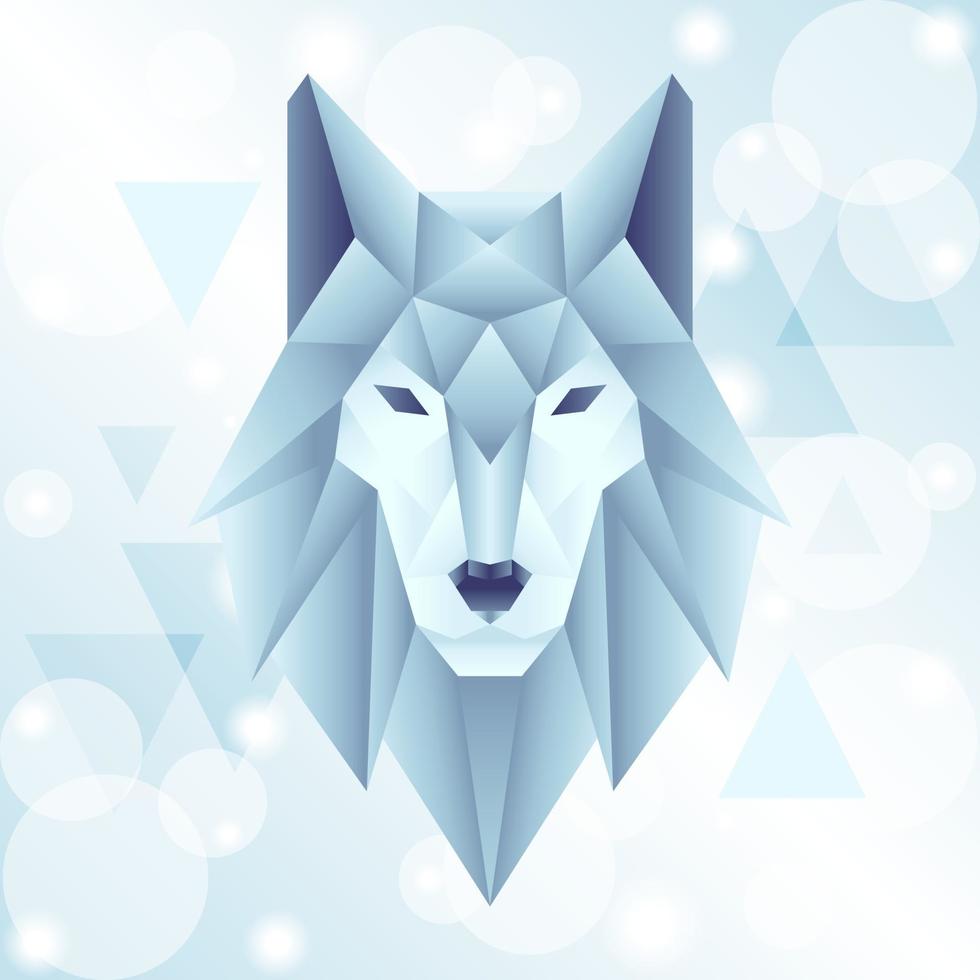 gradiënt blauw geometrisch wolfsconcept vector