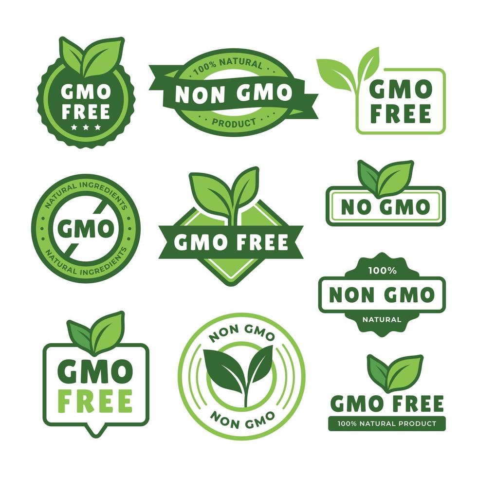 groene ggo-vrije stickers vector