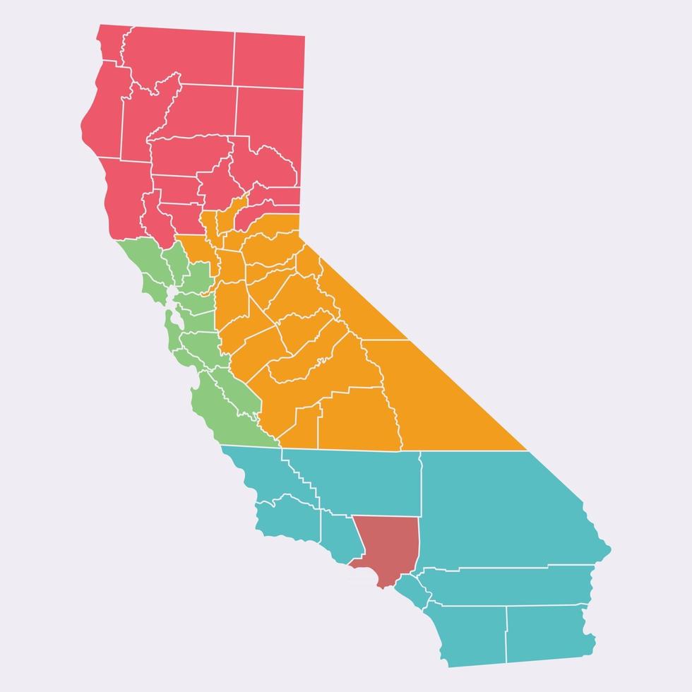 kaart van de staat californië vector