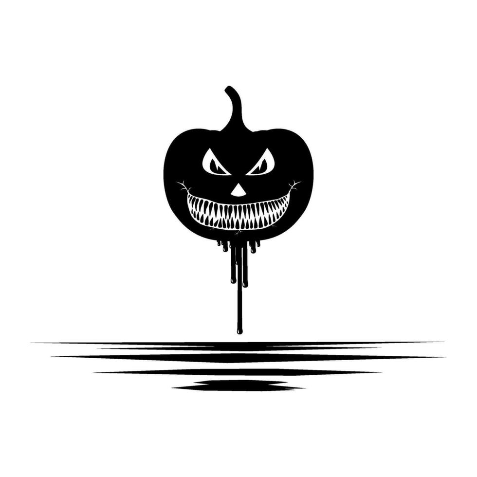 bloederig eng pompoen, kan gebruik voor teken, icoon, symbool en halloween thema poster, kunst illustratie voor film met genre verschrikking of mysterie. vector illustratie