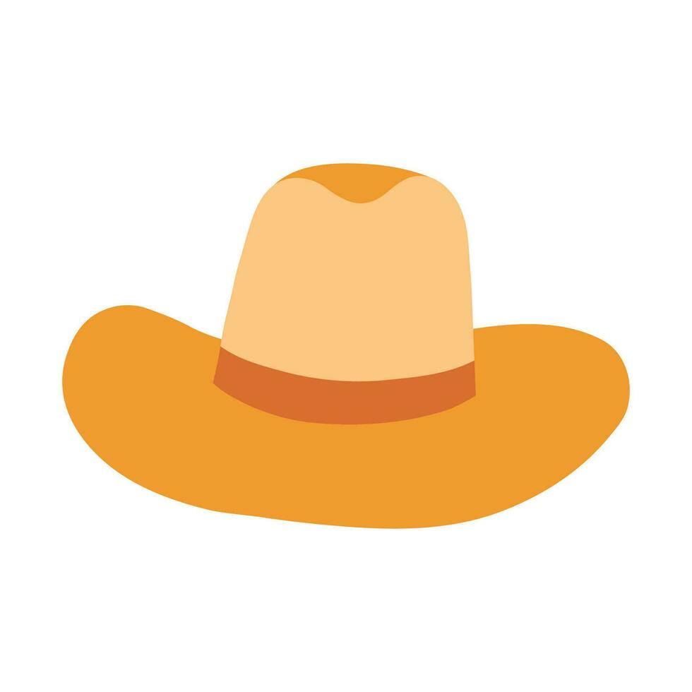 schattig hand- getrokken cowboy hoed. gemakkelijk sheriff hoed in cowboy en veedrijfster western thema. kleurrijk tekening met afdrukken voor paard boerderij en wild west stijl. vector clip art geïsoleerd Aan achtergrond.